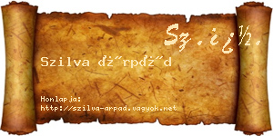 Szilva Árpád névjegykártya